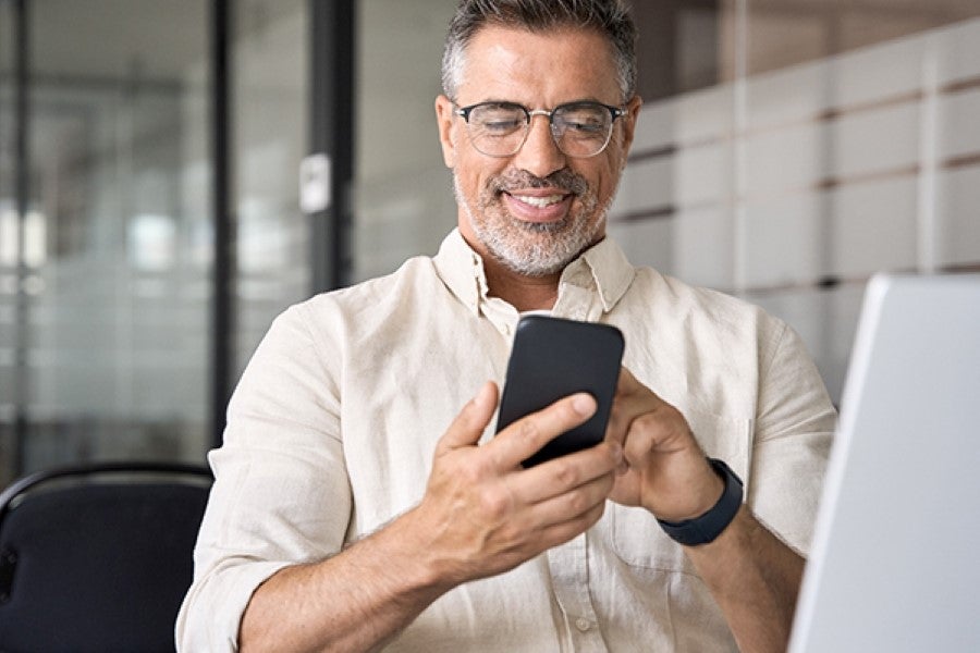 Person using a smartphone